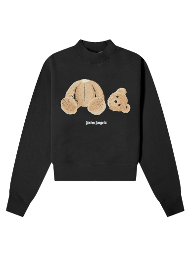 Суитчър Palm Angels Bear Fitted Crew Sweatshirt Черно | PWBA016C99FLE0021060