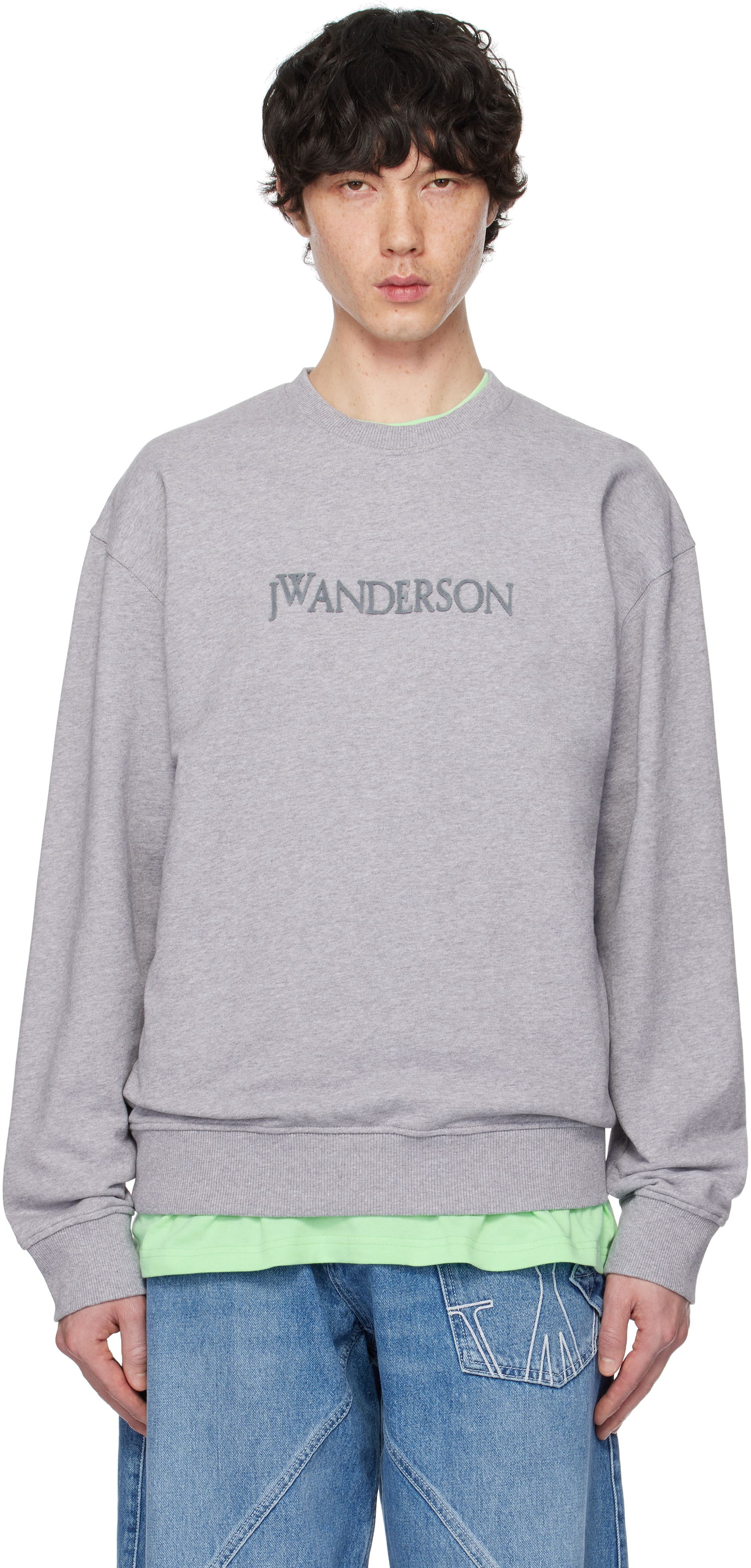 Пуловер JW Anderson JW Anderson Logo Sweatshirt Сиво | JW0215-PG1632, 0