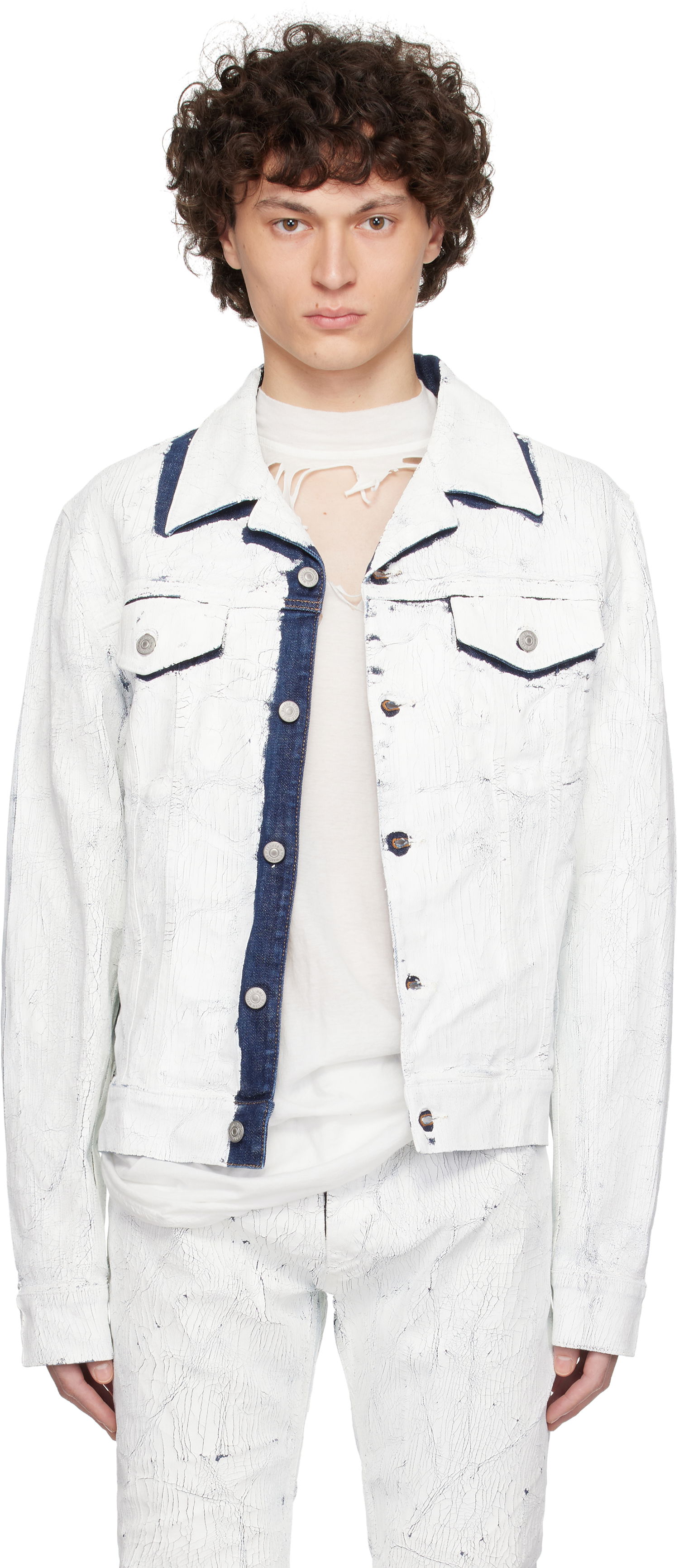 Яке бомбър Maison Margiela MM6 Maison Margiela Sports Denim Jacket Бяло | SH2AM0027 M30028, 0