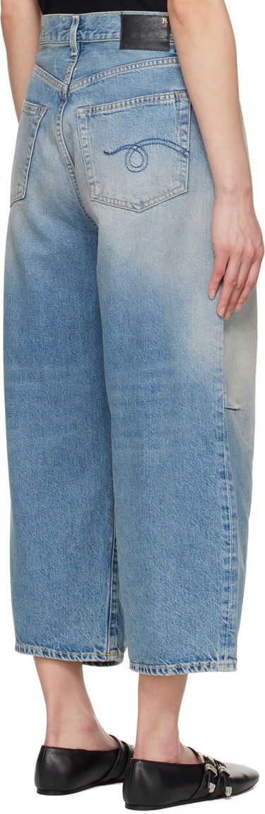 Дънки R13 R13 Cropped Wide Leg Jeans Синьо | R13WD046-D306A, 2
