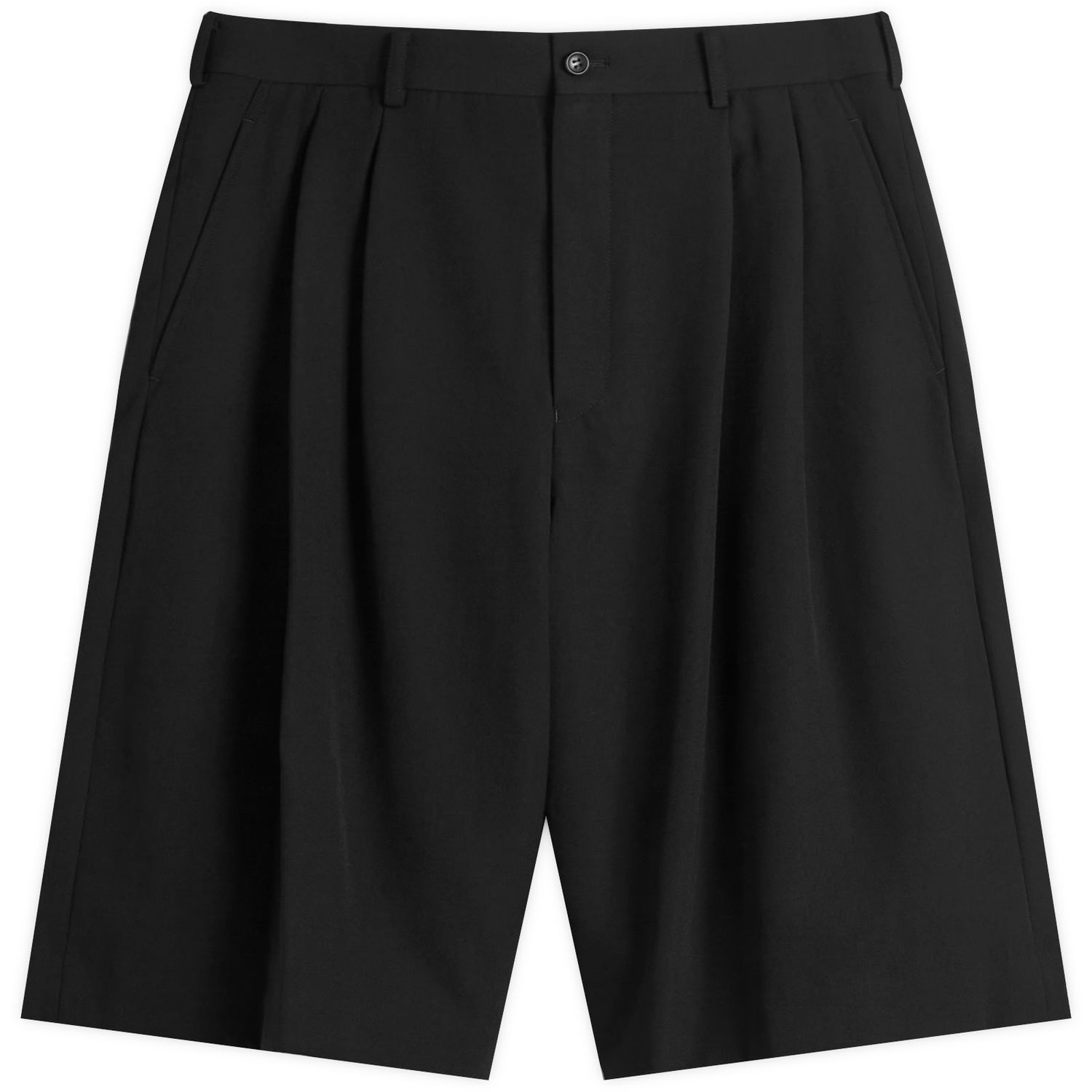 Къси панталони Comme des Garçons Homme Plus Wool Shorts, Size Large Черно | PP-P051-W25-1, 0
