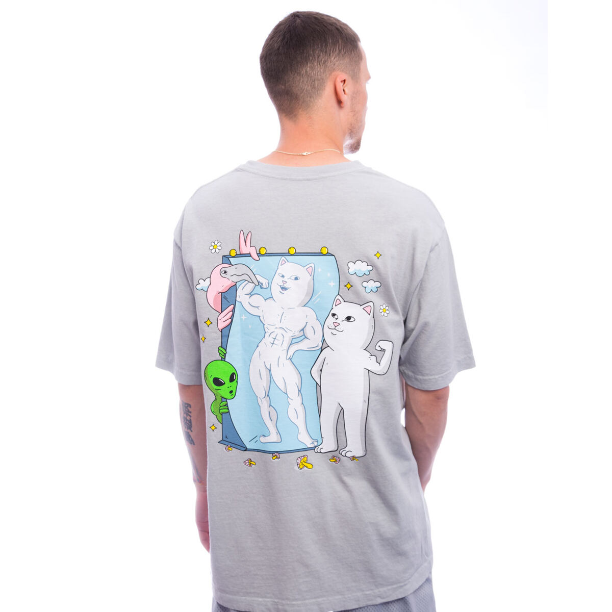 Тениска RIPNDIP Rip N Dip Magic Mirror T-Shirt Сиво | RNDSUM25145, 0