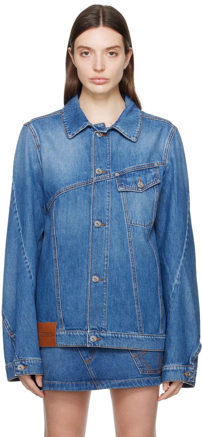 Яке JW Anderson Blue Twisted Denim Jacket Тюркоазено | DJ0030-PG1164, 0