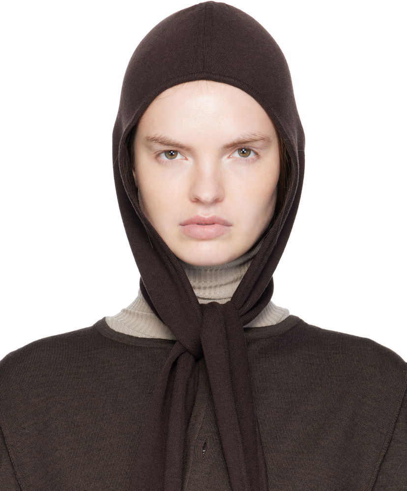 Шапка LEMAIRE Lemaire Fine Wool Head Scarf Beanie Кафяво | AC1229 LK1045