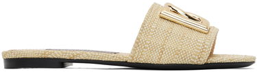 Кецове и обувки Dolce & Gabbana Dolce&Gabbana Raffia Slide Sandals Бежово | CQ0592 AR344, 0