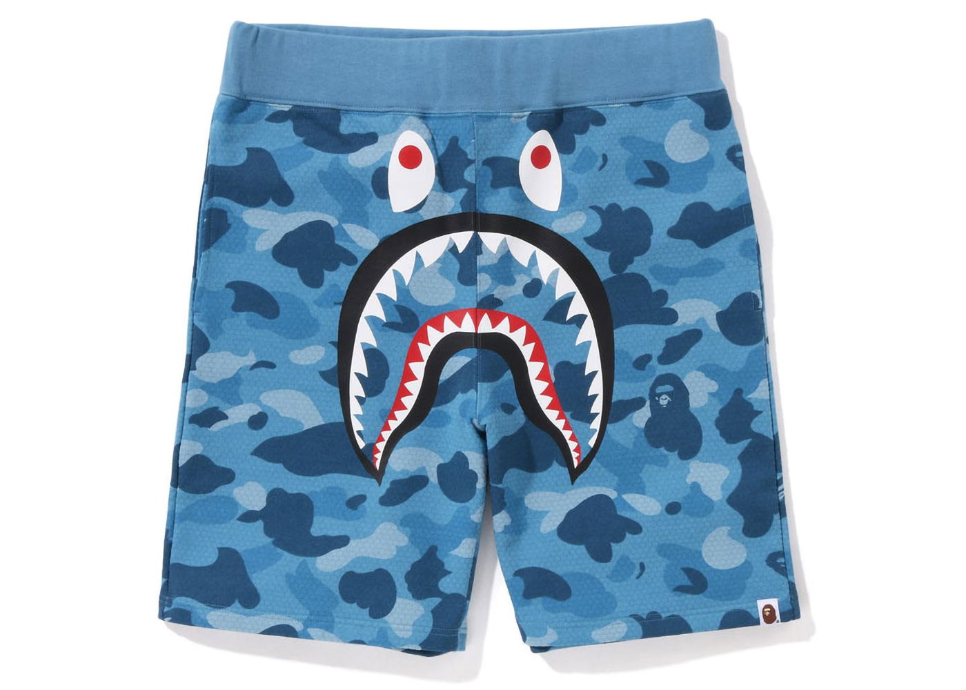 Къси панталони BAPE Honeycomb Camo Shark Sweat Shorts Синьо | 1J30-153-009, 0
