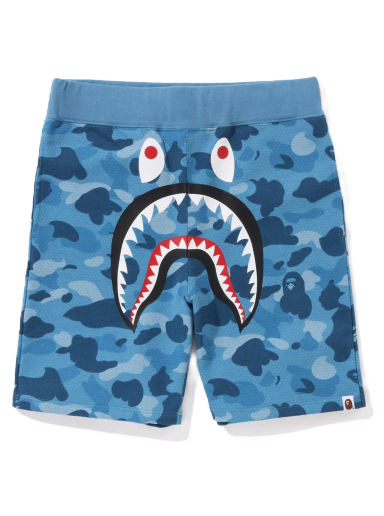 Къси панталони BAPE Honeycomb Camo Shark Sweat Shorts Синьо | 1J30-153-009