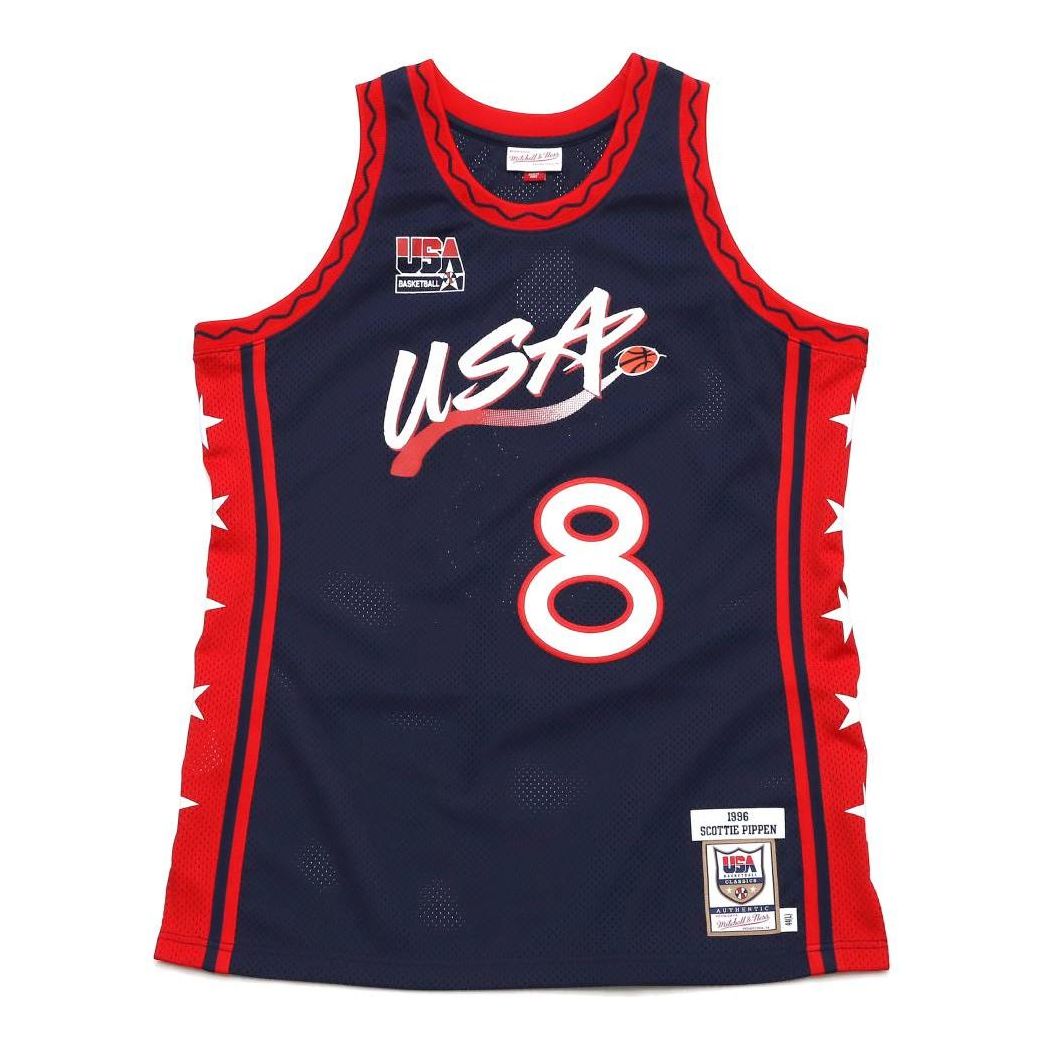 Потник Mitchell & Ness Mitchell & Ness Team USA Scottie Pippen Basketball Jersey Синьо | AJY4SB19062-USANAVY96SPI, 0