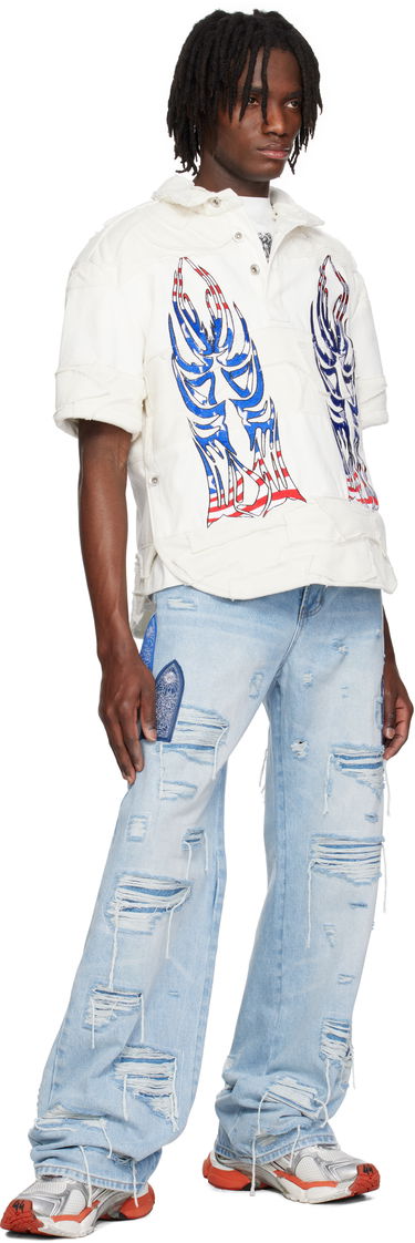 Дънки Who Decides War Who Decides War Side Patch Relaxation Jeans Синьо | 1121040008SS25, 3
