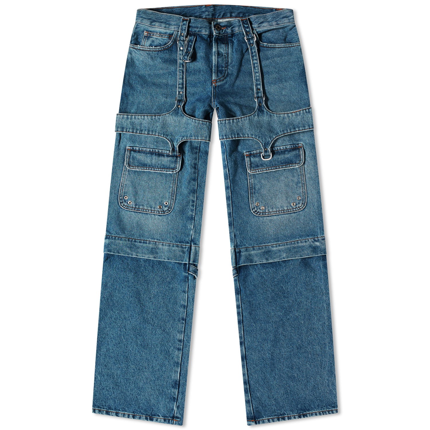 Карго панталони Off-White Cargo Zip Pant Синьо | OWYB016F23DEN0014500, 0