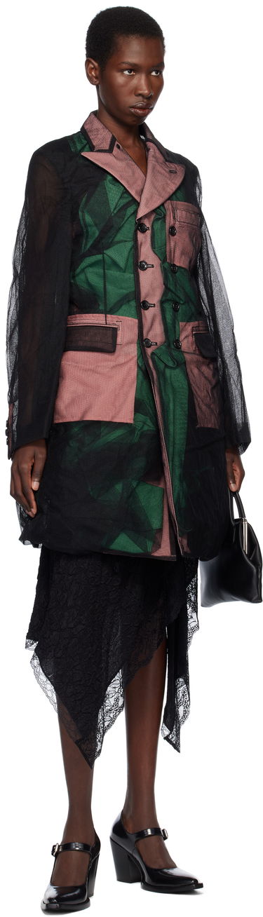 Палта Comme des Garçons Comme des Garçons Homme Plus Tulle & Gabardine Coat Черно | PO-J035-051, 3