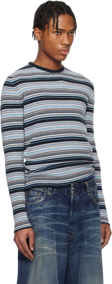 Пуловер ERL ERL Striped Knit Sweater Синьо | ERL10N006, 1