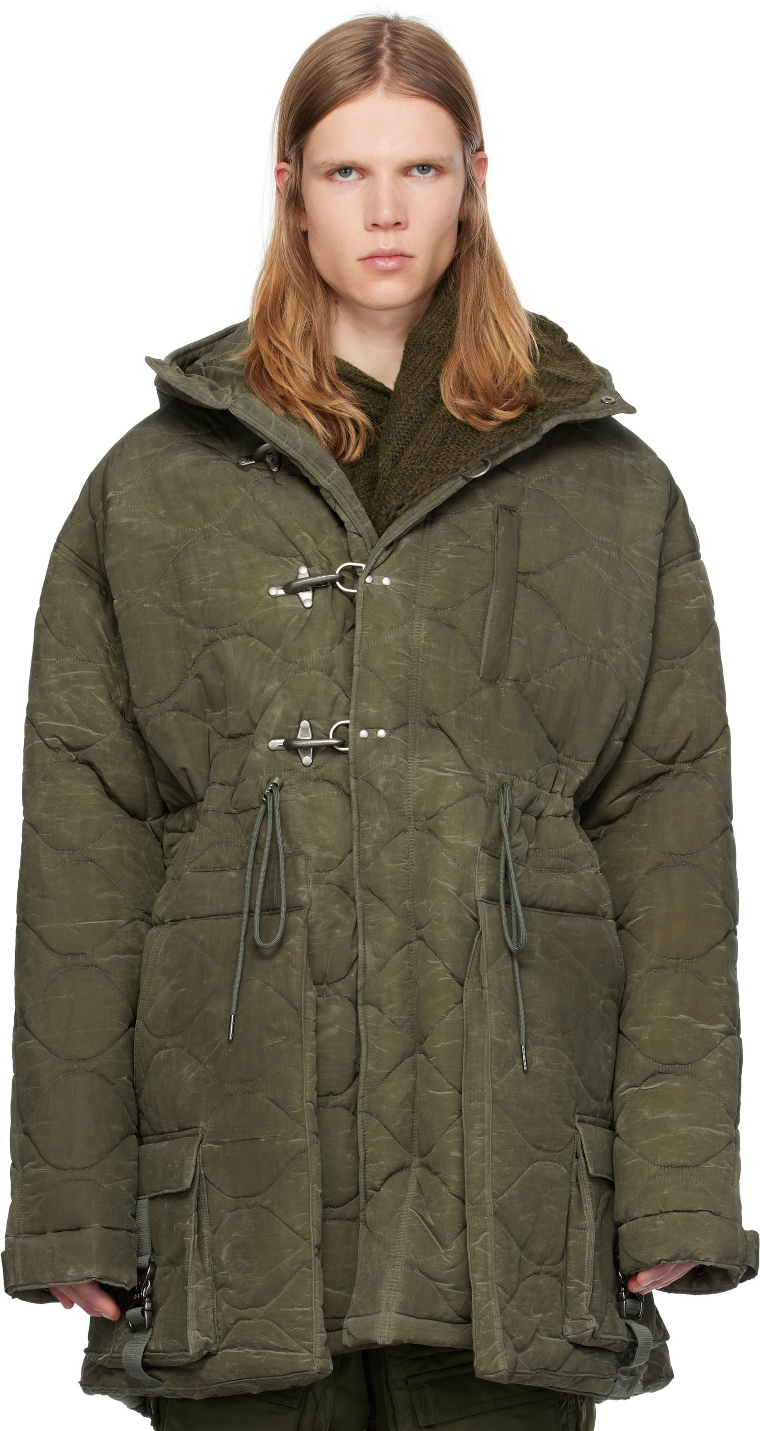 Парка Andersson Bell Lace-Up Fishtail Parka Зелено | awa638m, 0