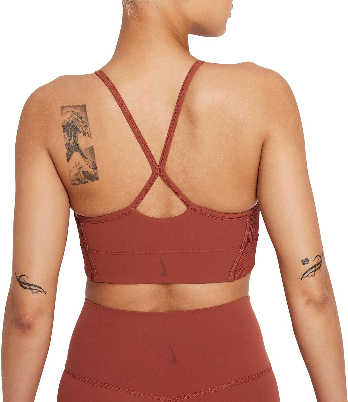 Сутиен Nike Nike Yoga Dri-FIT Indy Light-Support Padded Longline Sports Bra Кафяво | dd1183-670, 1