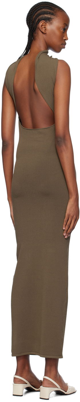Pокля TOTEME Totême Slip-Through Midi Dress Зелено | 241-WRD1093-YA0028, 2