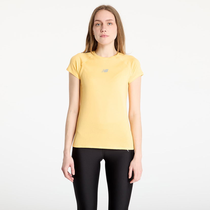 Тениска New Balance Jacquard Slim T-Shirt Жълто | WT51223CEE