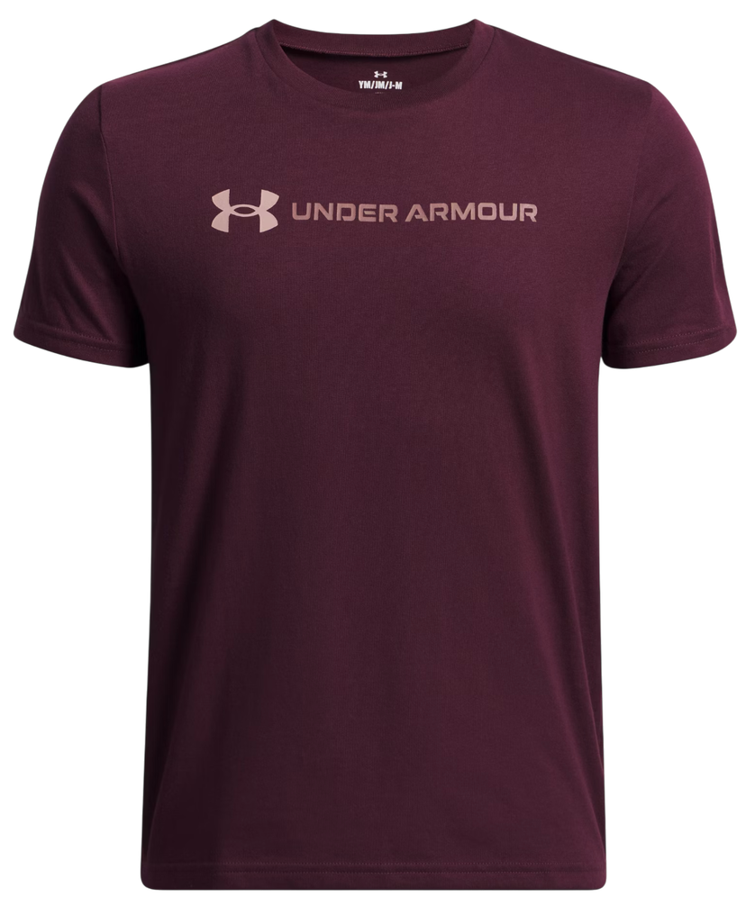 Тениска Under Armour Short-Sleeve T-Shirt Logo Wordmark Бургунди | 1389963-600