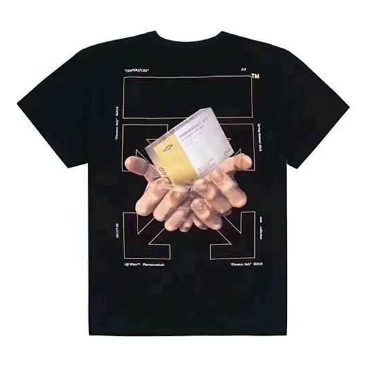 Тениска Off-White Off-White Fahrenheit Pill Box Graphic T-Shirt Черно | OMAA002G20JER0071088