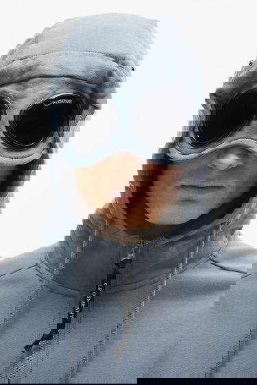 Суитчър C.P. Company Smooth Full-Zip Hoodie with Hood Drawstrings and Zip Pockets Синьо | 18CMSS028A005086W, 3