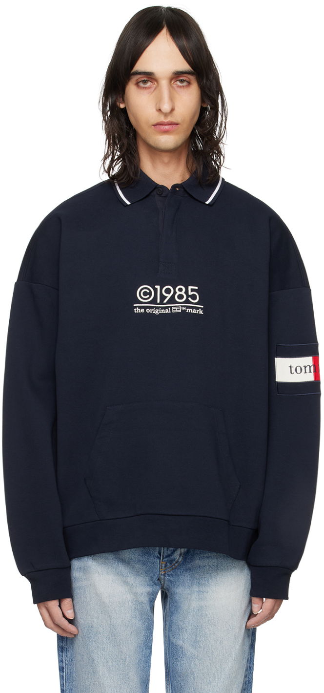 Поло тениска Tommy Hilfiger Tommy Jeans Navy Oversized Polo Черно | DM18064 DW5, 0