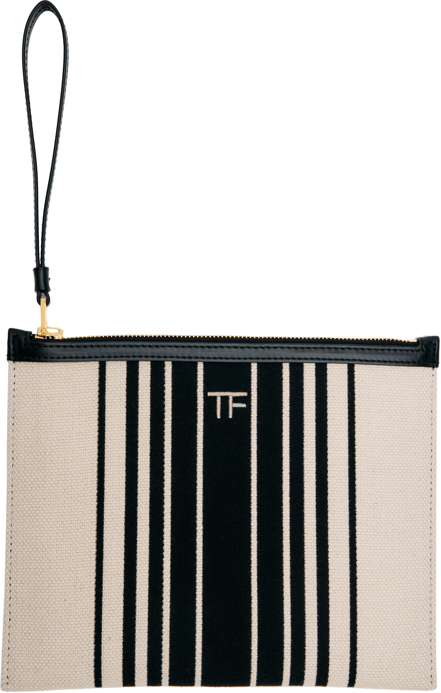 Портфейл Tom Ford TOM FORD Striped Canvas Wristlet Pouch Бежово | S0522-TCN056G, 0