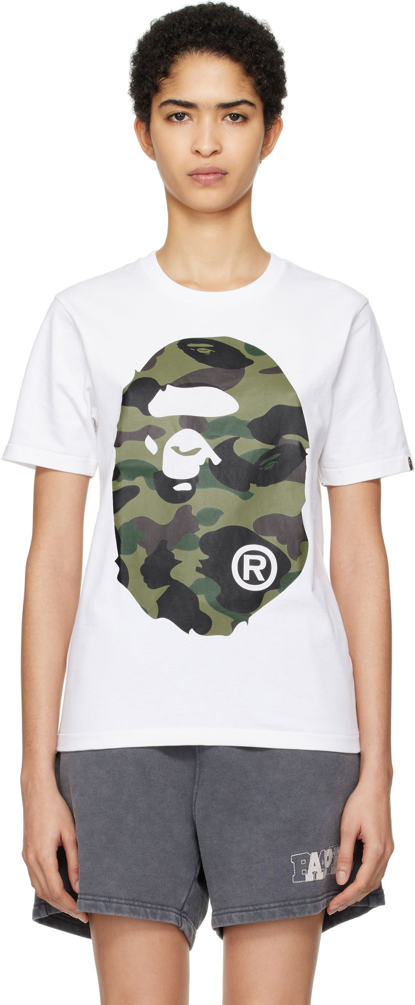 Тениска BAPE Camo Ape Head Graphic T-Shirt Бяло | 001TEK802105L