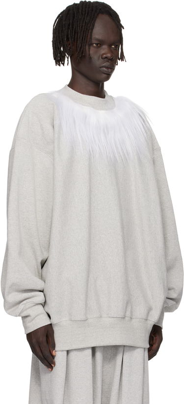 Суитчър HED MAYNER Hed Mayner Fur Trim Sweatshirt Сиво | HMMB72006P-HB211, 1