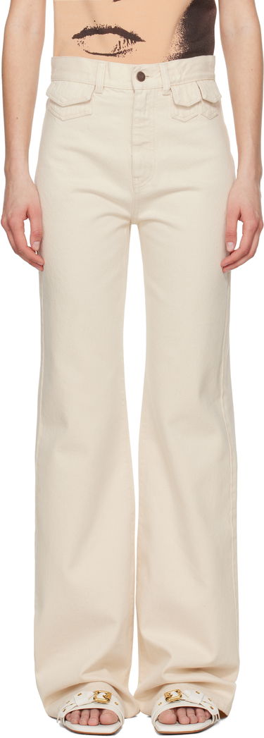 Дънки CHLOÉ Chloé High-Rise Flare Jeans Бежово | CH25UDP03251, 0