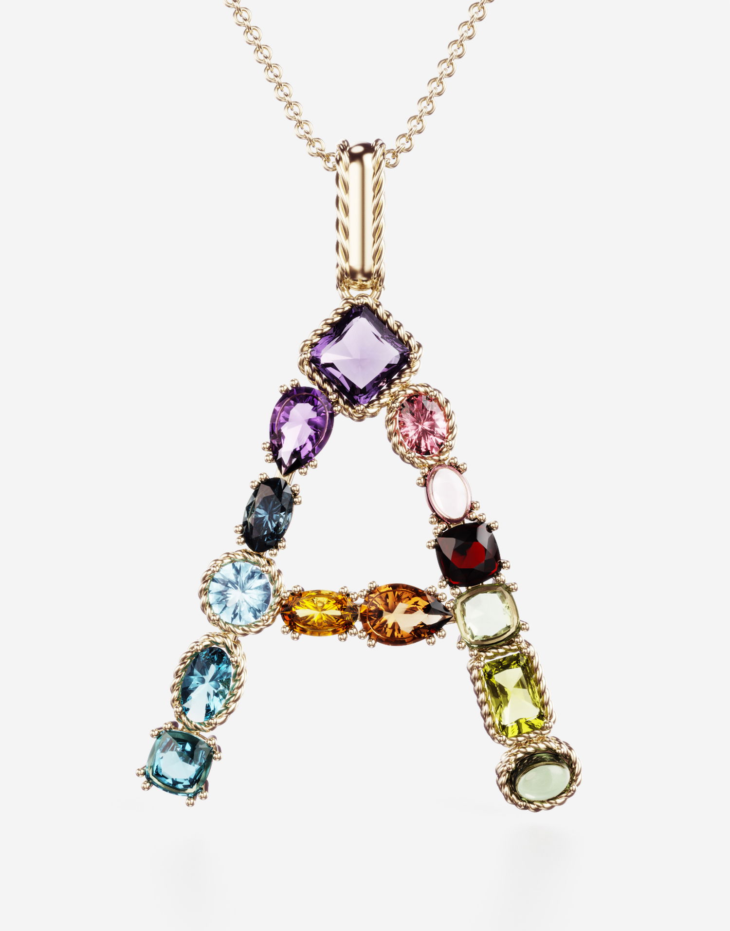 Колие Dolce & Gabbana Rainbow Alphabet "A" Pendant Necklace Многоцветен | WAMR2GWMIXAZOO00, 1