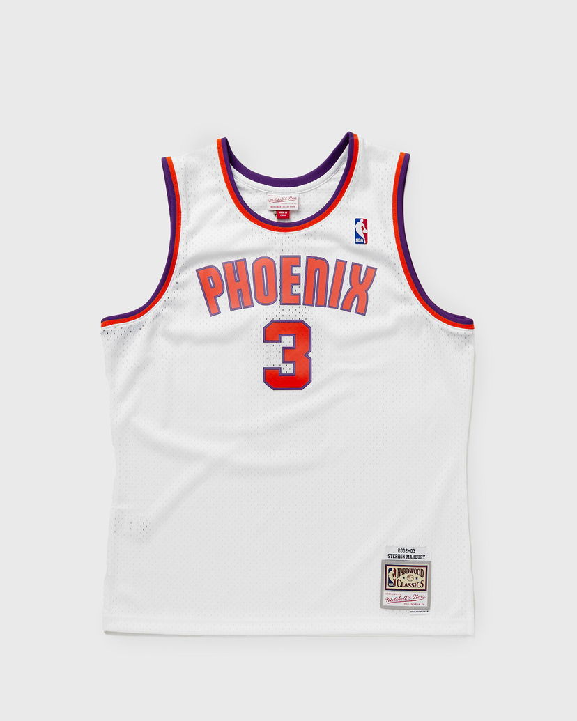 Фланелка Mitchell & Ness NBA Swingman Jersey Phoenix Suns Alternate 2002-03 Stephon Marbury #3 Бяло | SMJY4445-PSU02SMBWHIT