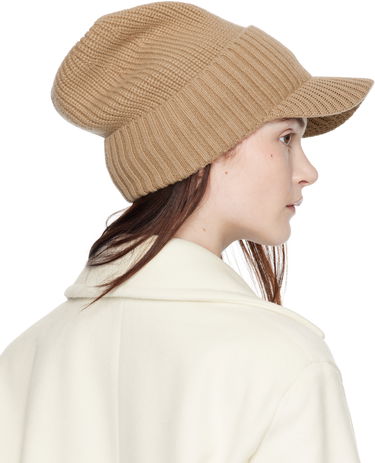 Шапка Max Mara Max Mara Ribbed Knit Beanie with Visor Черно | 2424576132600 MM02398, 4