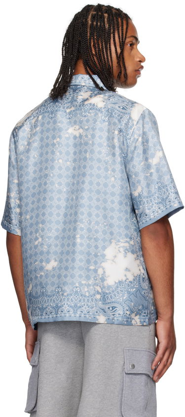 Риза AMIRI Bleach Bandana Bowling Shirt Синьо | AMSTCA1159, 2