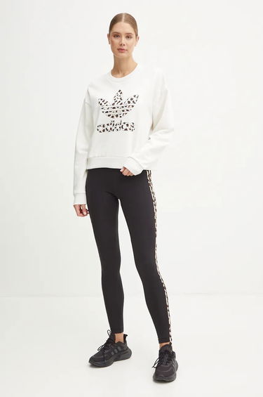 Суитчър adidas Originals Leopard Crewneck Sweatshirt Бяло | IW8477, 1
