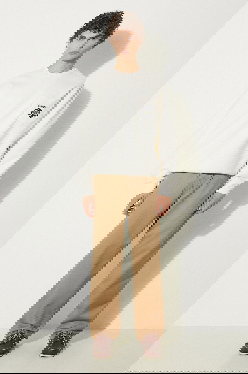 Суитчър Carhartt WIP Heart Train Pocket Crewneck Sweatshirt Бяло | I033932.D6XX, 1