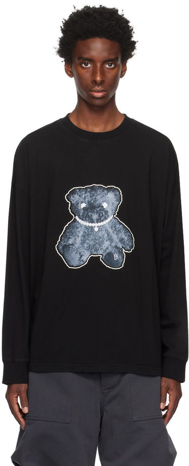 Тениска We11done We11done Glow-In-The-Dark Bear Long Sleeve T-Shirt Черно | WD-TT9-20-116-U-BK, 0