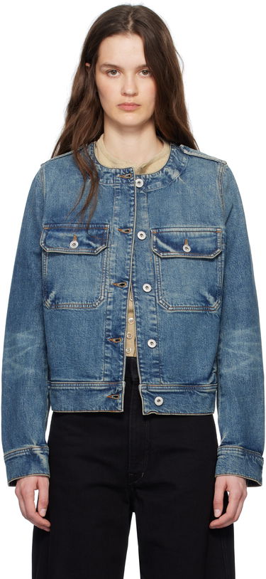 Яке KENZO Kenzo Paris Collarless Denim Jacket Синьо | FF52DV2506S7, 0