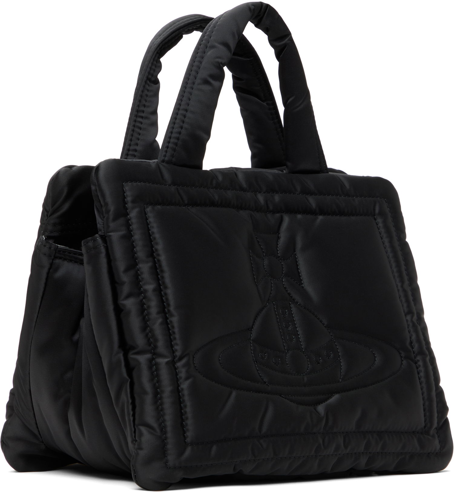 Голяма пазарска чанта Vivienne Westwood Small Quilted Orb Tote Bag Черно | 4D030003U-W011M-, 1