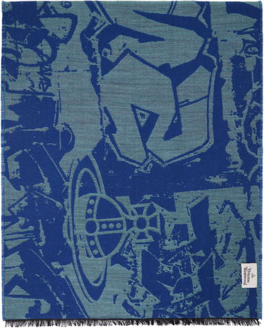 Шал Vivienne Westwood Graffiti Scarf Синьо | 8103014R-W00Z8-, 1