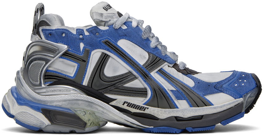 Кецове и обувки Balenciaga Runner Sneakers "Blue & Gray" Сиво | 772774-W3RNY-4912, 0
