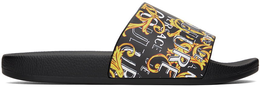 Кецове и обувки Versace Jeans Couture Logo Couture Slides "Black" Черно | E74YA3SQ4 EZS631, 0