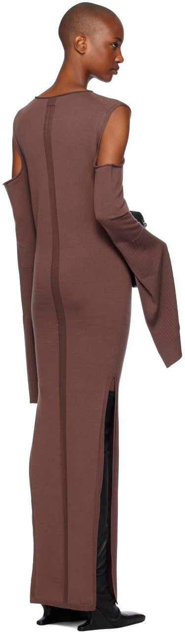 Pокля Rick Owens Rick Owens Porterville Cape Sleeve Maxi Dress Кафяво | RP02D3610 M, 2