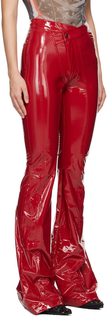 Панталони Ottolinger Ottolinger Simple Line Faux-Leather Flare Pants Червено | 1110107221, 1