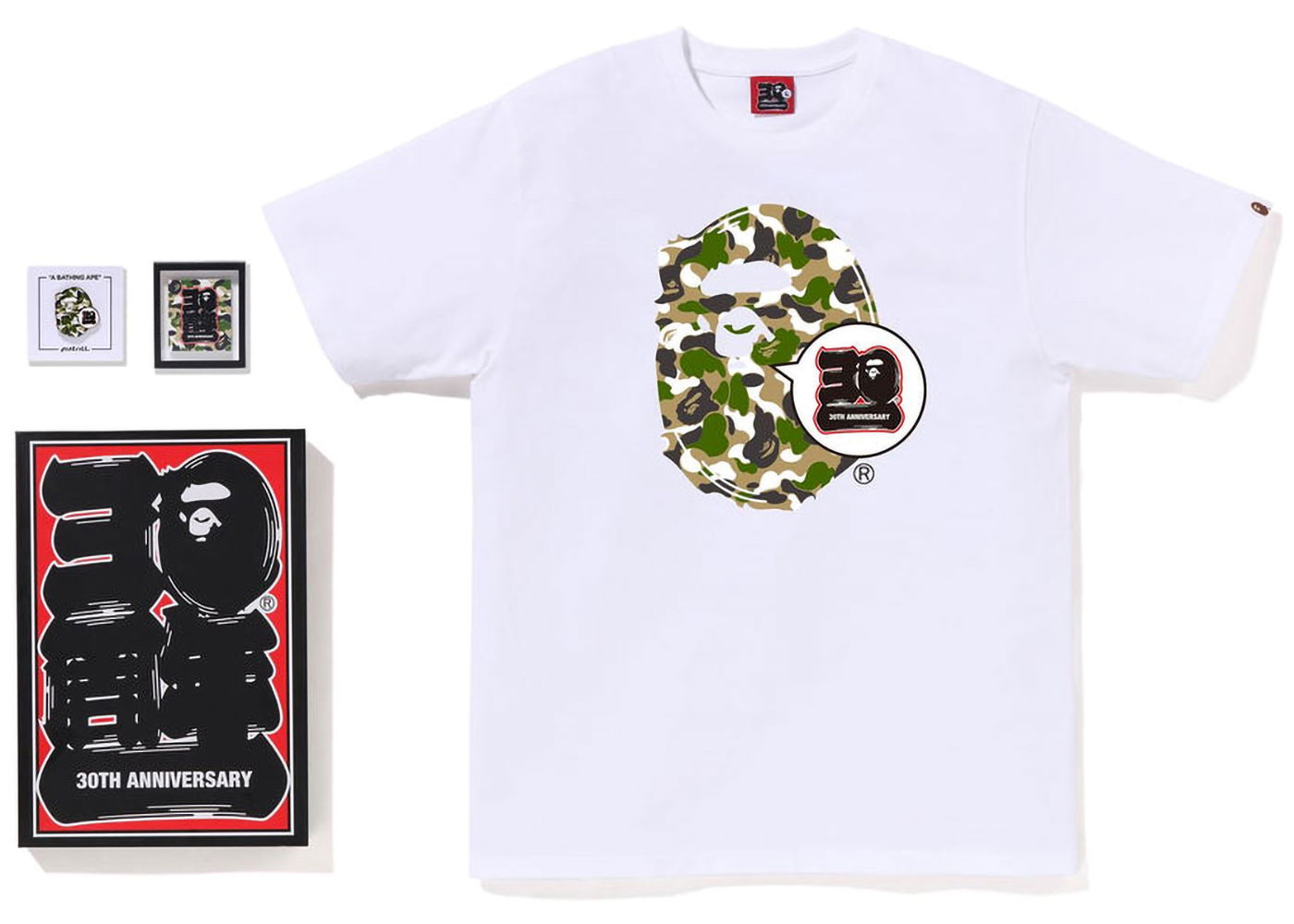 Тениска BAPE Store Zozotown 30th Anniversary Ape Head Tee Set Бяло | 1J25-110-002, 0