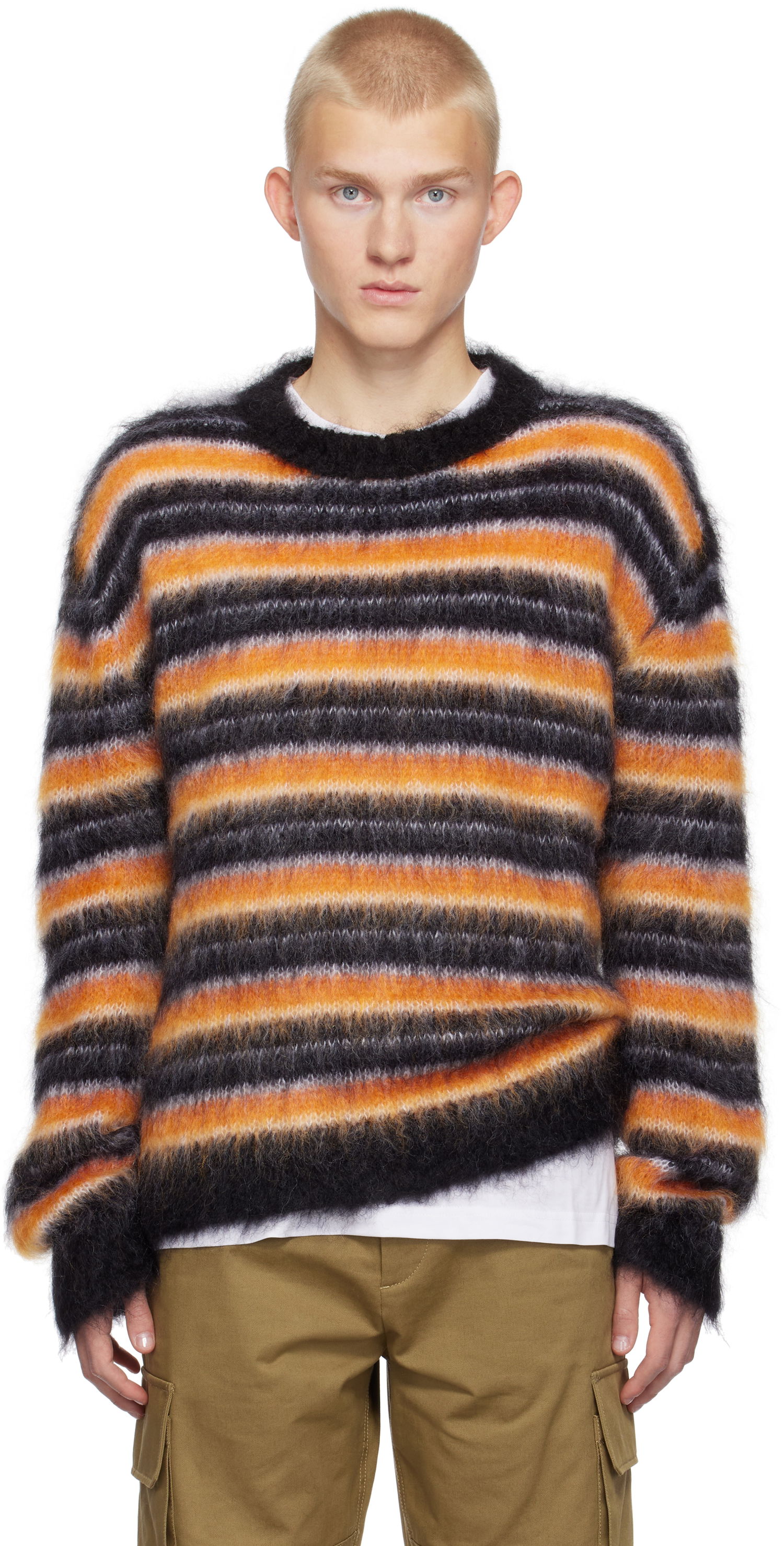 Пуловер Marni Striped Fuzzy Sweater Черно | GCMG0161Q0 UFU174, 0