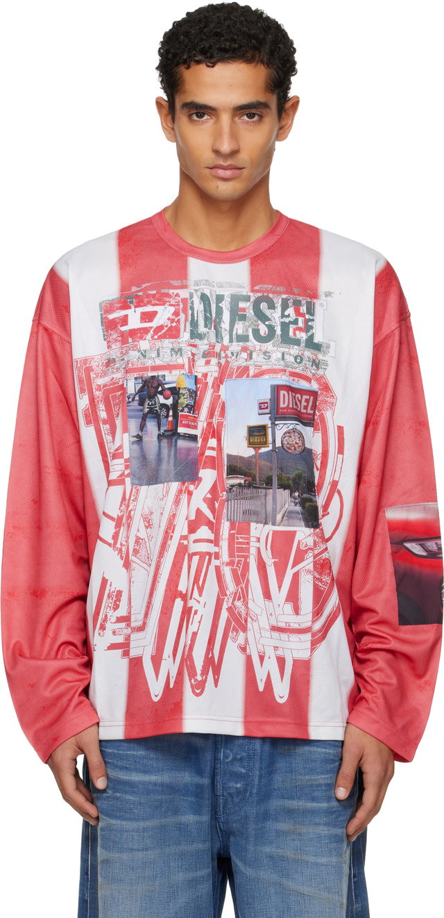 T-Ruby Striped Graphic Long Sleeve T-Shirt