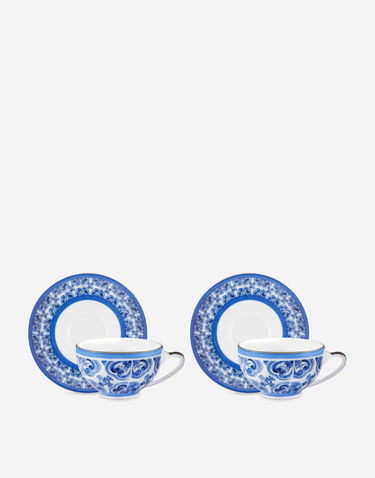 Домашен декор Dolce & Gabbana Gift Box With 2 Porcelain Espresso Cups and Saucers Onesize Синьо | TC0S19TCA88UB008, 1