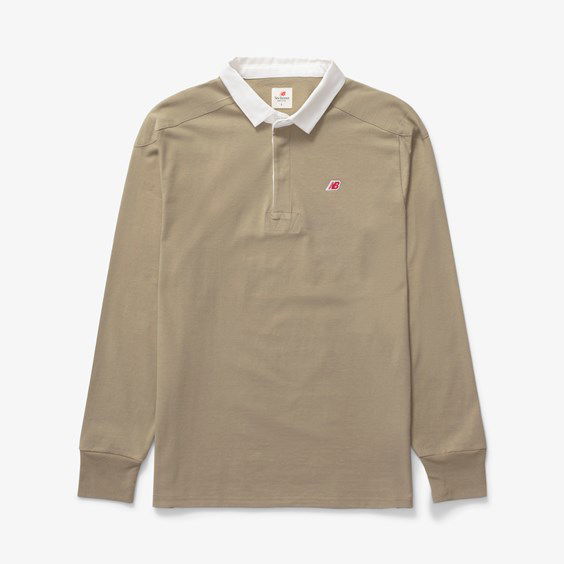 Поло тениска New Balance Made In Usa Long Sleeve Polo Бежово | MT33545TCO, 0