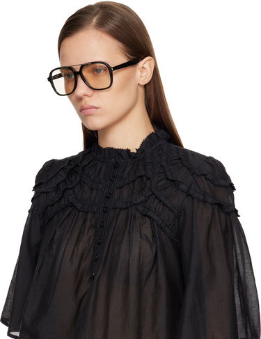 Слънчеви очила Saint Laurent Saint Laurent Light Tint Aviator Double Bridge Sunglasses Черно | SL 545-001, 3