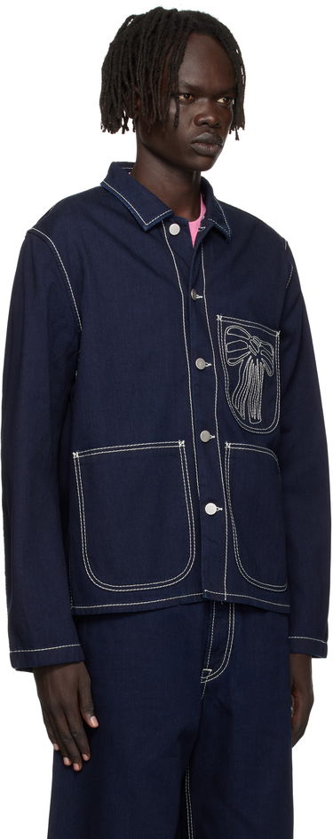 Яке Acne Studios Acne Studios Embroidered Denim Jacket Тъмно синьо | C90204-, 1