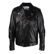 Off-White FW21 Slim Fit Leather Biker Jacket